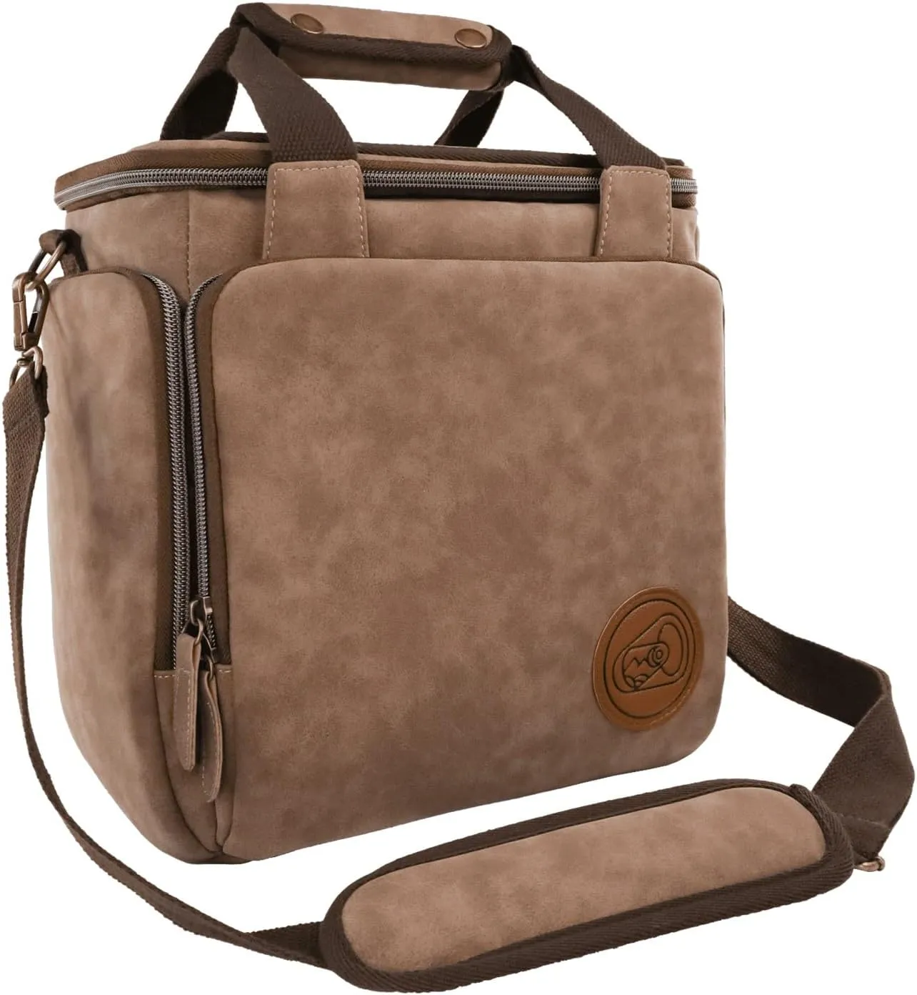 | LS9 Can Cooler | Soft Sided Cooler with Magnetic Lid | Thick Insulation | Waterproof Lining | 24 Hours Cold | Premium PU Leather Design