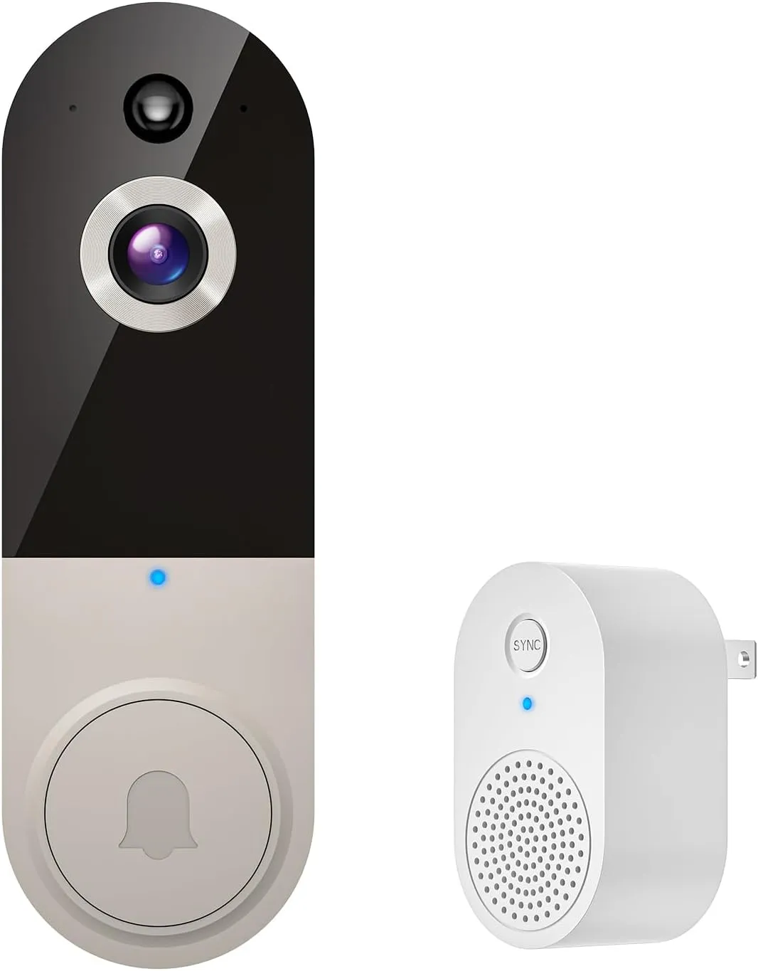 1080P Video Doorbell Camera Wireless, Cloud Storage, Live View, 2-Way Talk, Night Vision, Included Ring Chime, 2.4Ghz WiFi Only, Indoor Surveillance, Real-Time Alert (Linen)