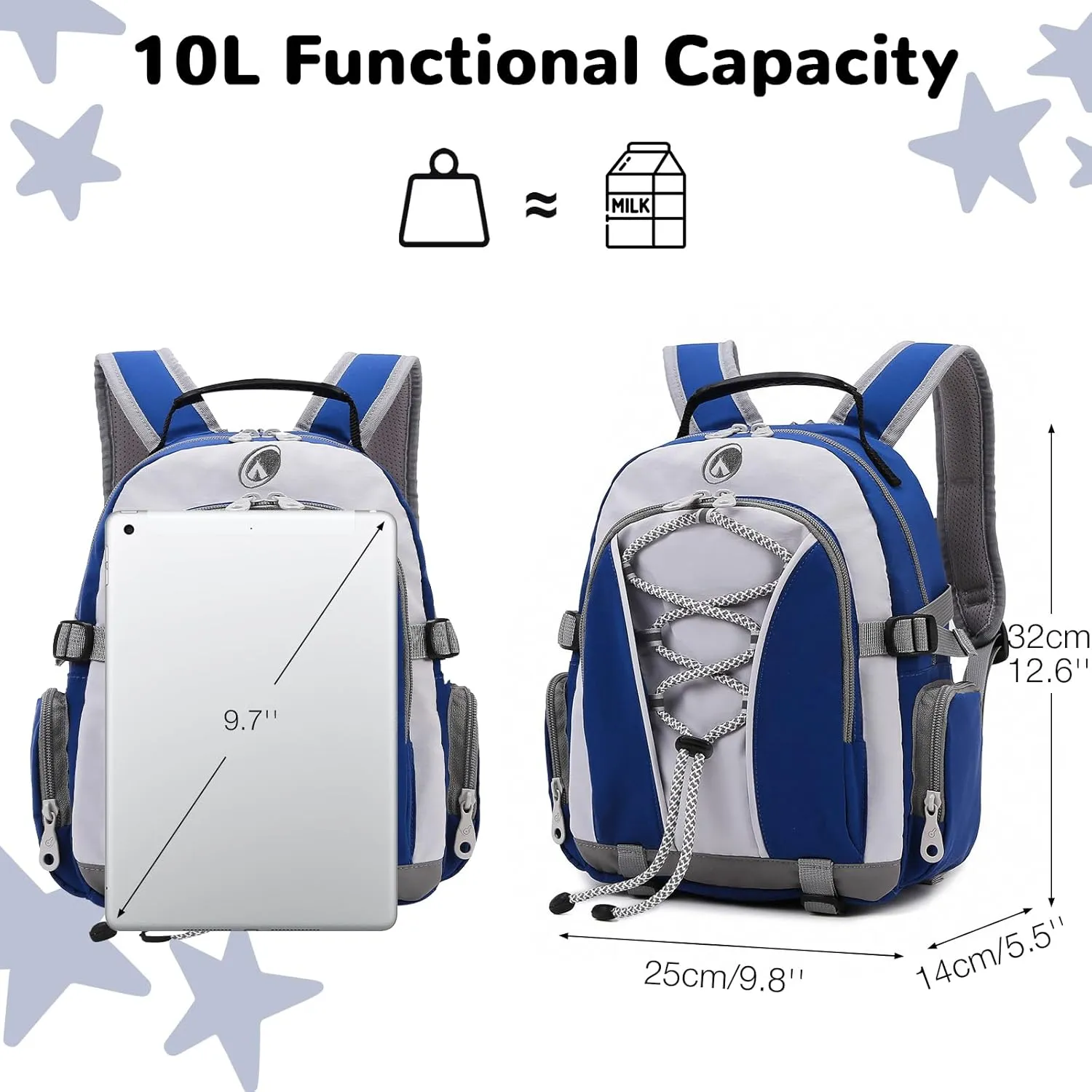 10L Bluey Toddler Backpack for Boys, Kids Backpack, Preschool Kindergarten Child Bookbag, Mini Travel Cute Daycare Backpack