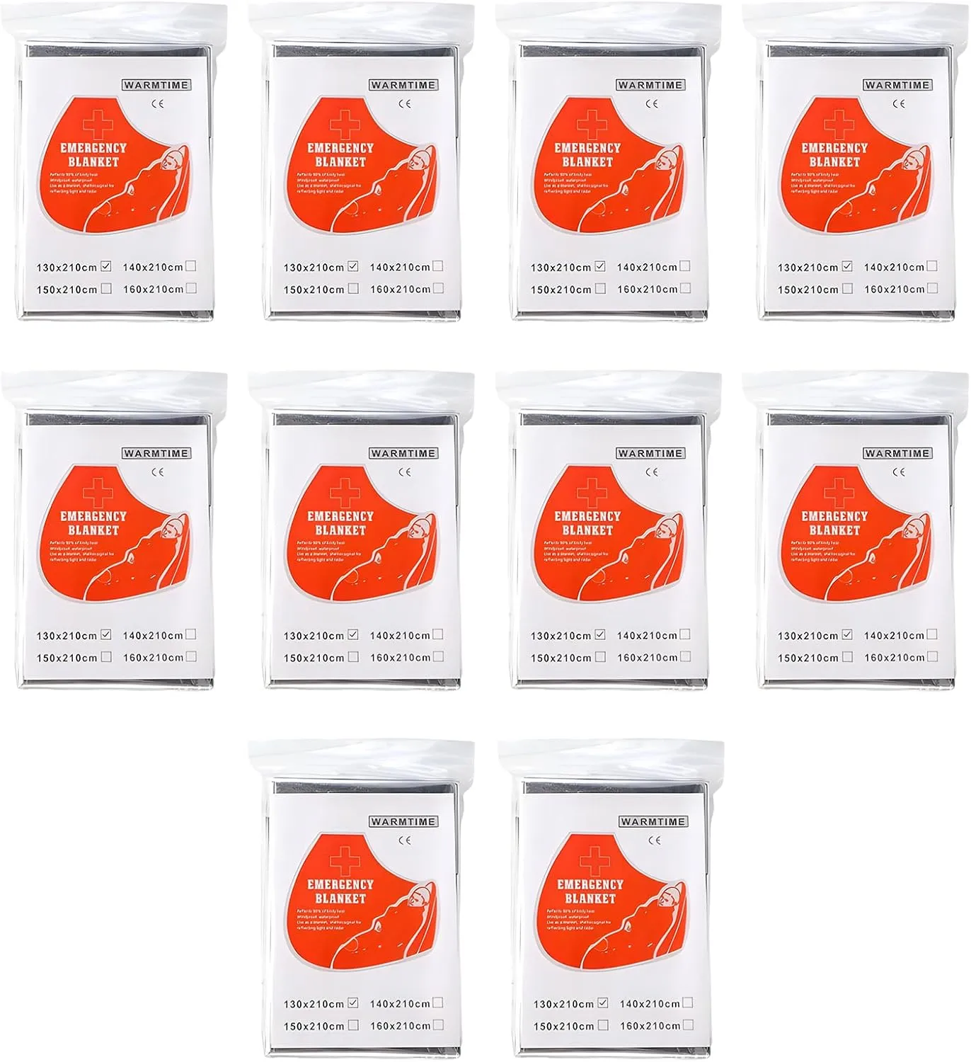 10lots Portables Blanket Multifunctional Blanket Large Size Blanket Survival for Camping and Emergencies Shelter