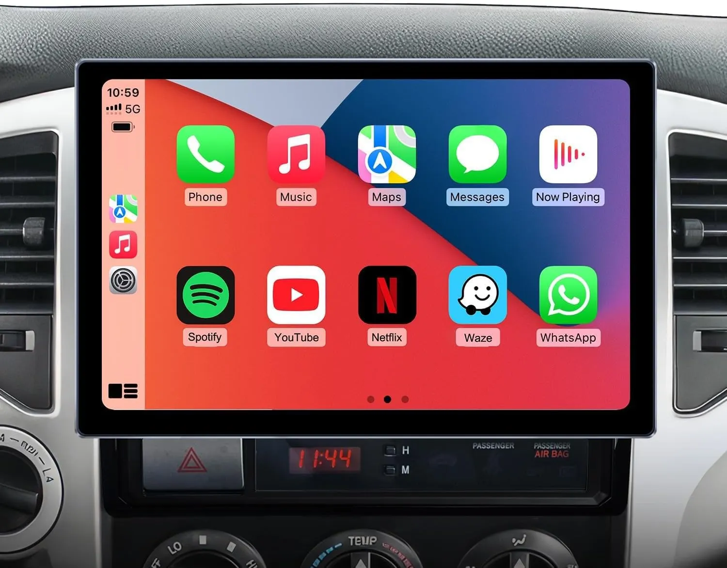 11.5'' Car Radio Stereo Upgrade for Toyota Tacoma 2005-2015 with Android12/5G WiFi/Wireless CarPlay/Android Auto/Touch Screen/GPS Navigation/BT/FM/AM/RDS/HD Backup Camera (Qualcomm 8Core 4GB 64GB)