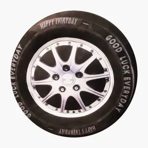 15.7 Inch Creative Car Tire Pillow, 3D Simulation Wheel Plush Pillow, Cute Race Car Stuffed Plush Pillow, Sleeping Pillow Decorative Plush Car Tire Pillow Cushion for Car Home Decor (15.7 inch)