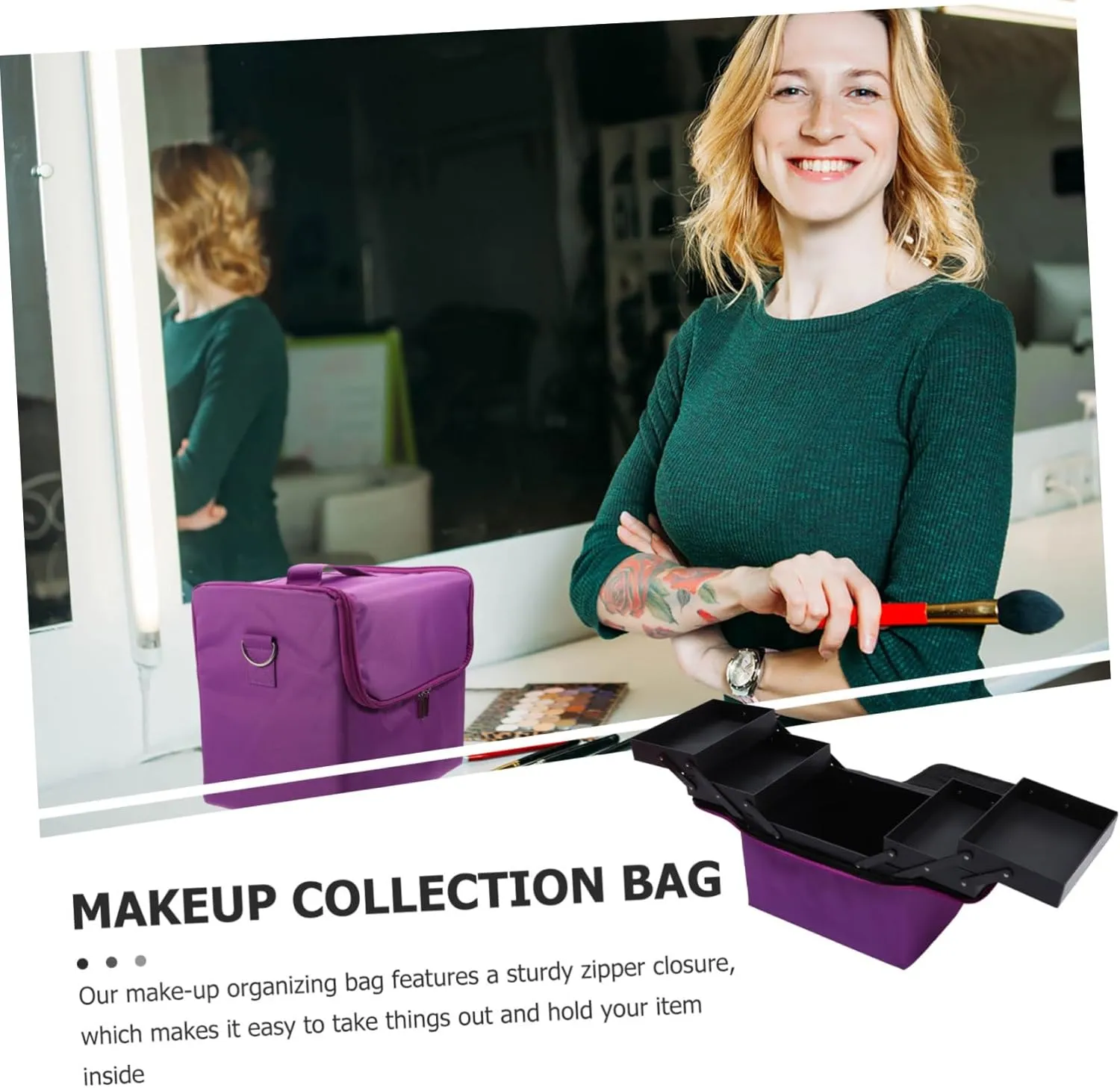 1pc Cosmetic Bag Duffle Bag for Travel Manicure Tools Cosmetics Bag Waterproof Bag Miss Portable, Purple, 29x21cm