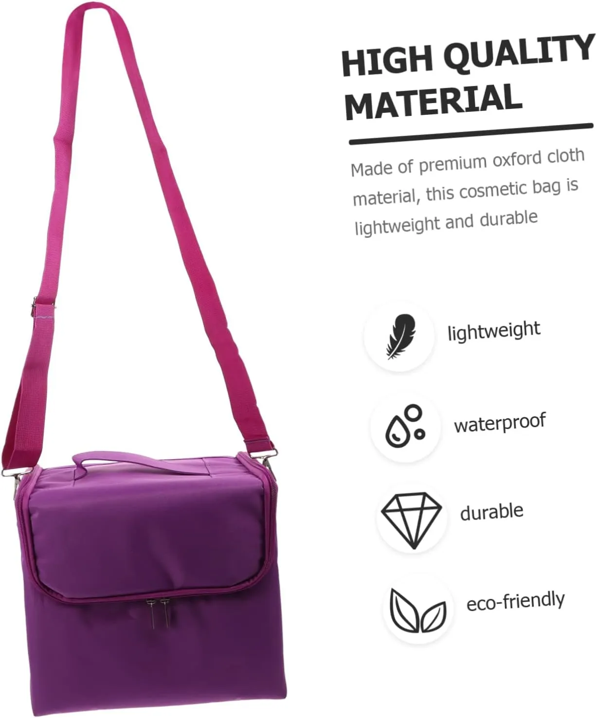 1pc Cosmetic Bag Duffle Bag for Travel Manicure Tools Cosmetics Bag Waterproof Bag Miss Portable, Purple, 29x21cm