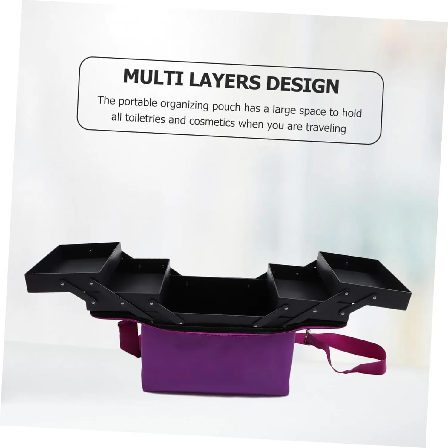 1pc Cosmetic Bag Duffle Bag for Travel Manicure Tools Cosmetics Bag Waterproof Bag Miss Portable, Purple, 29x21cm