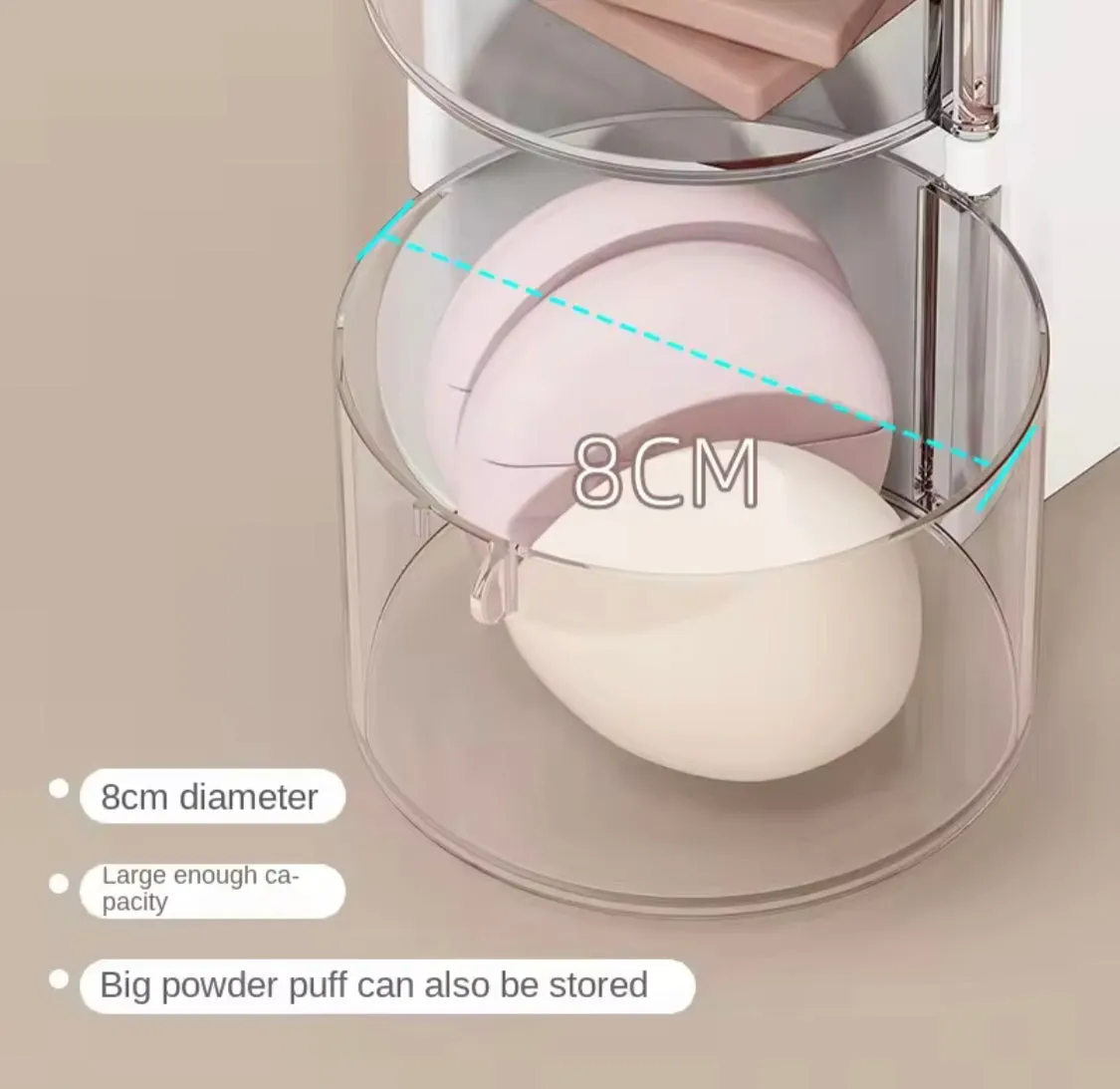 2 In 1 Rotating Cosmetic Storage Box, Transparent Multi Layer Rotating  Makeup Storage Rack, Multifunctional Storage Box