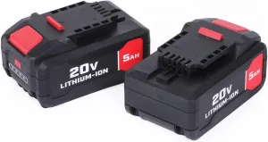 2-Pack 20V 5.0Ah Capacity Lithium-Ion Replacement Battery Packs for Bauer 20V Cordless Tools