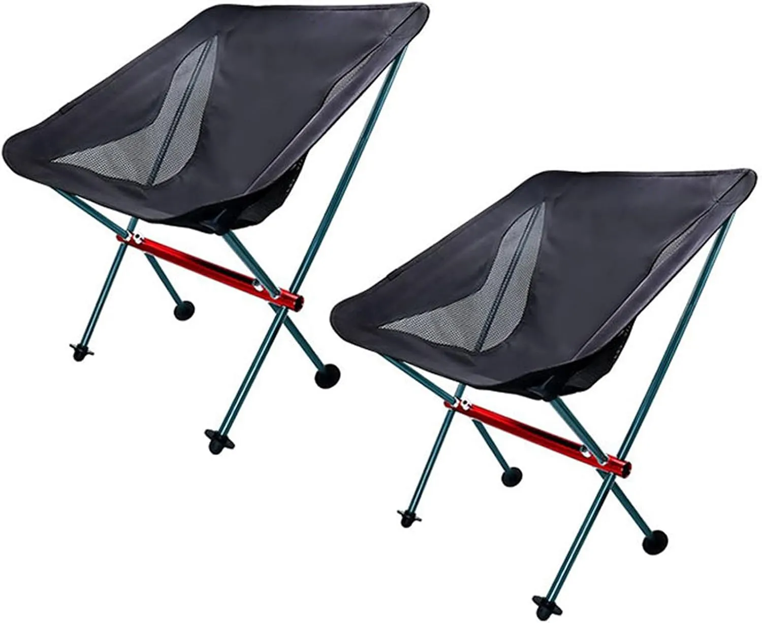2 Pack Portable Camping Chair Backpacking Chair, Ultralight Outdoor Camping Folding Chair, Small Compact Folding Chairs for Travel, Beach, Picnic, Fishing, Festival, Hiking,Grey (Black One Size)