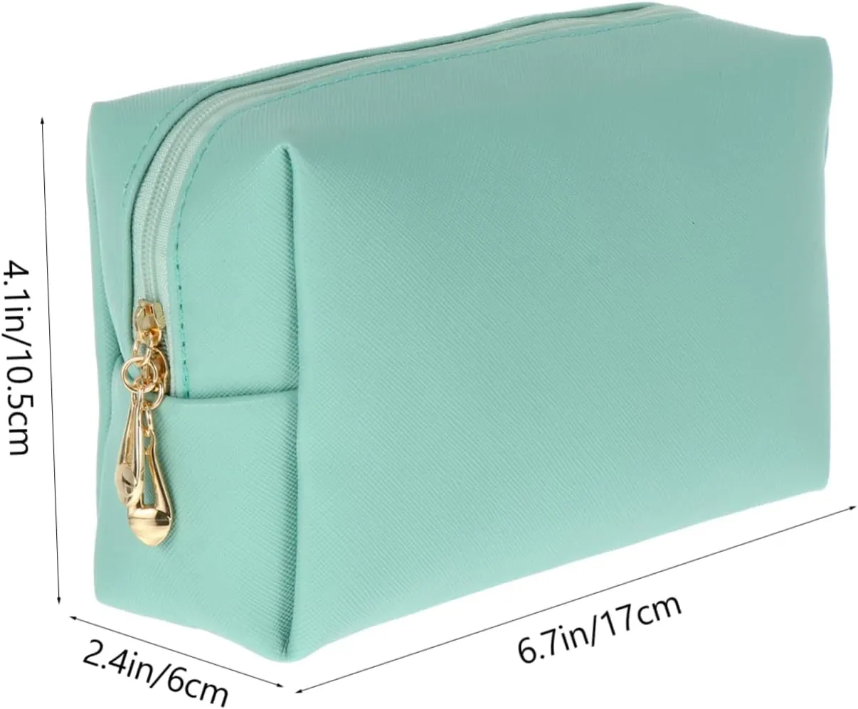 2 Pcs Square Cosmetic Bag Womens Makeup Bag Travel Makeup Organizer Cosmetic Travel Storage Pouch, Greenx3pcs, 17x10.5x6cmx3pcs
