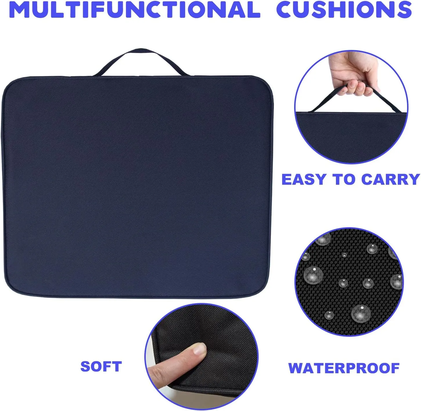 2 Pieces Bleacher Seat Cushions, Indoor&Outdoor Chair Cushions, Stadium Seat Cushions for Bleachers, Boat Canoe Kayak Seat, Best for Camping, Bleachers, Sports Events