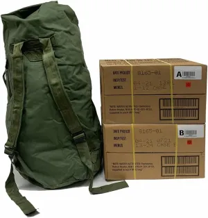 2018 Pack Date - 2021 Inspection - 24 Military MREs (A and B Case) w/Previously Issued (Used) USGI Duffel Bag