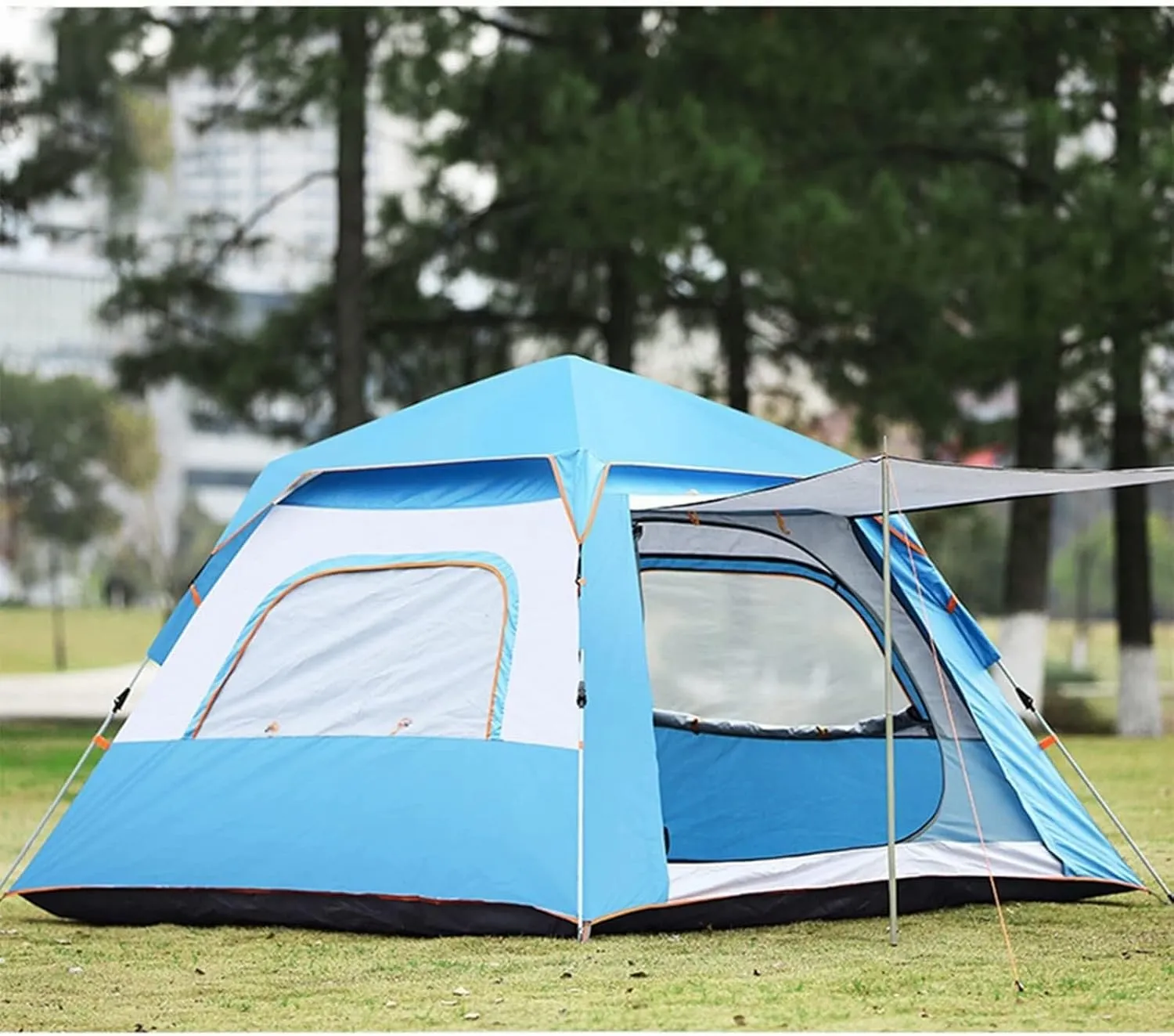 3-4 Person Lightweight Backpacking Tent, Quick Opening Waterproof Outdoor Tent for Hiking, Portable and Breathable