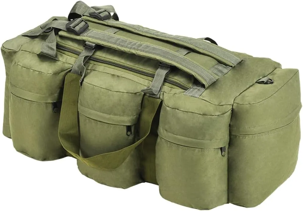 3-in-1 Army-Style Duffel Bag 23.8 gal Olive Green Green (1.3KG/2.86LB)