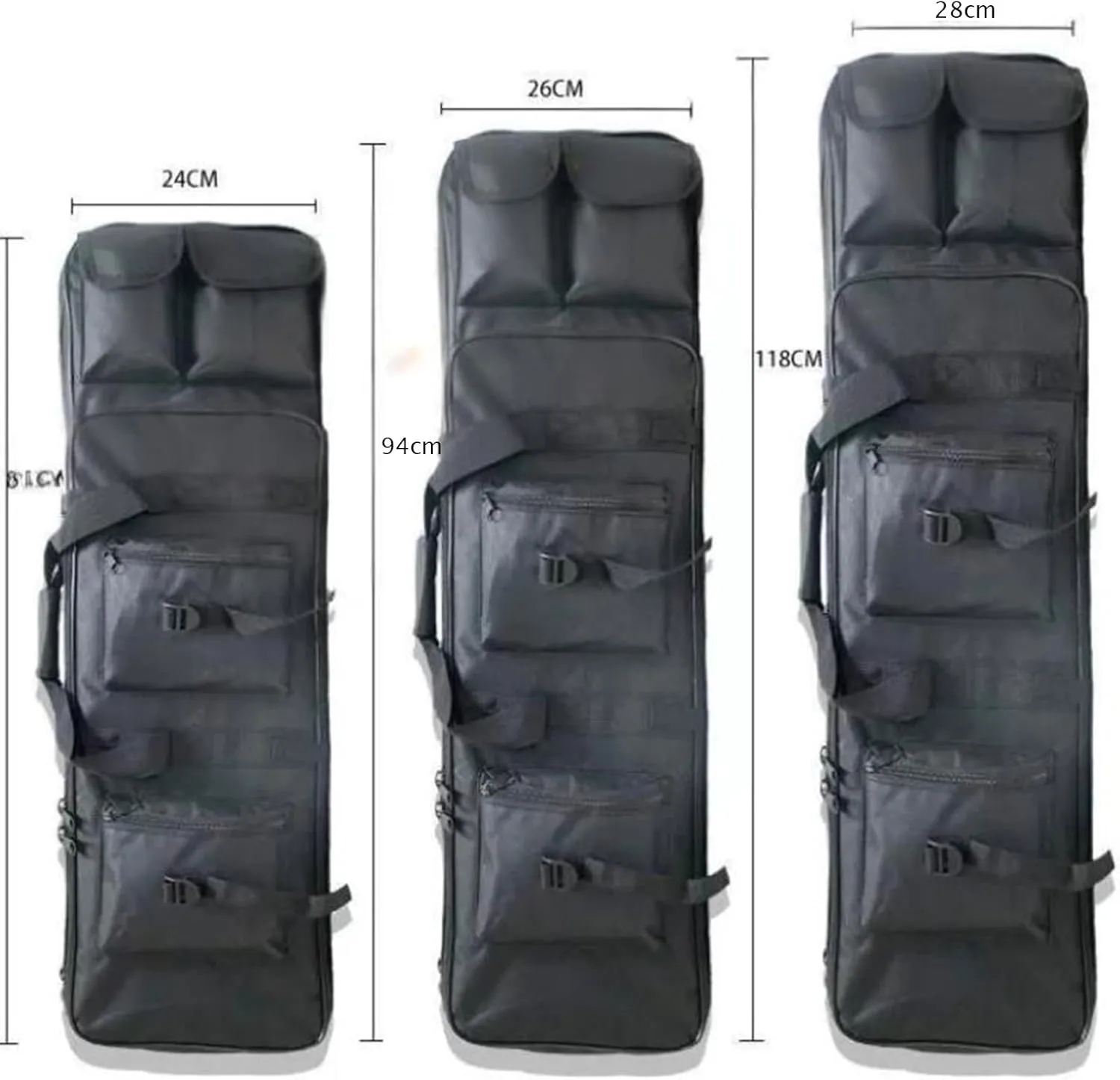 32" 37" 46" Soft Rifle Case Double Long Gun Bag, with Lockable Zipper and Backpack Strap, Rifle Backpack Rifle Bag Gun Case for Hunting and Shooting