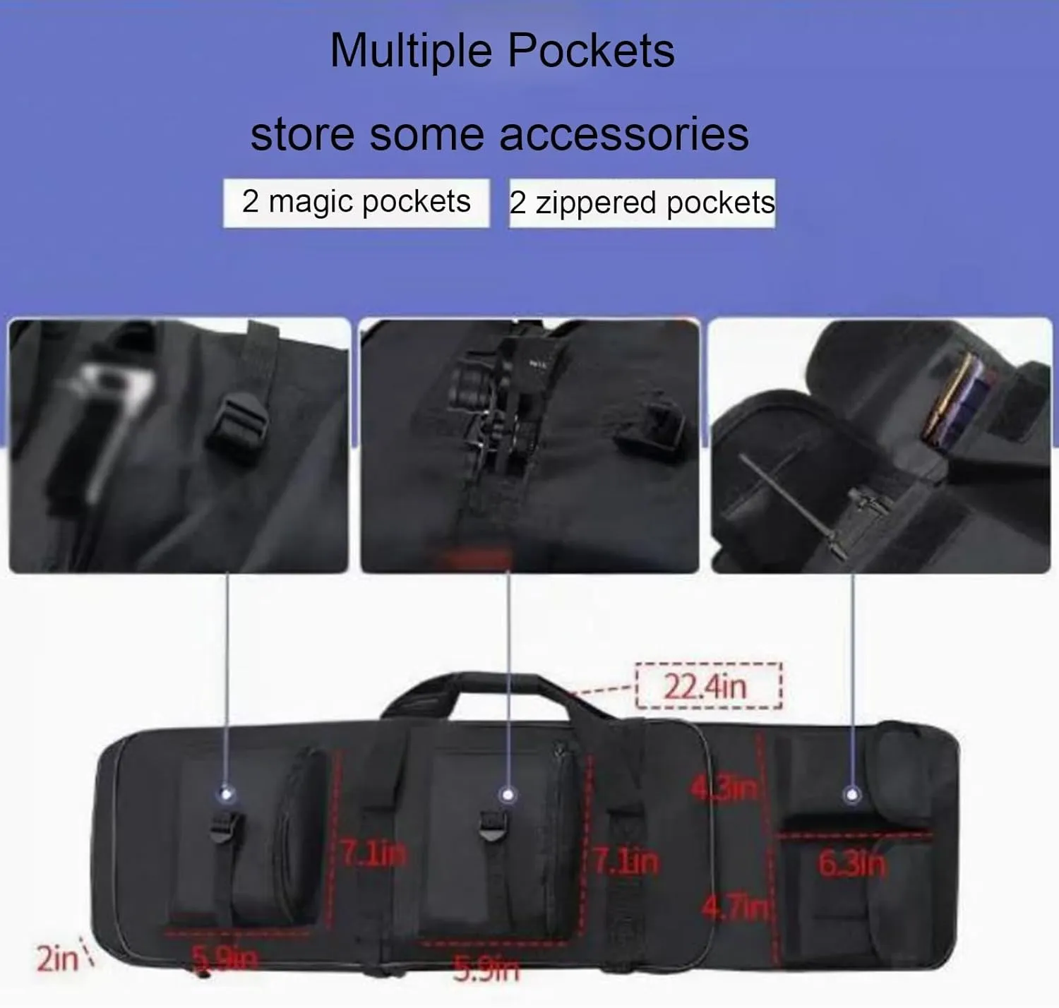 32" 37" 46" Soft Rifle Case Double Long Gun Bag, with Lockable Zipper and Backpack Strap, Rifle Backpack Rifle Bag Gun Case for Hunting and Shooting