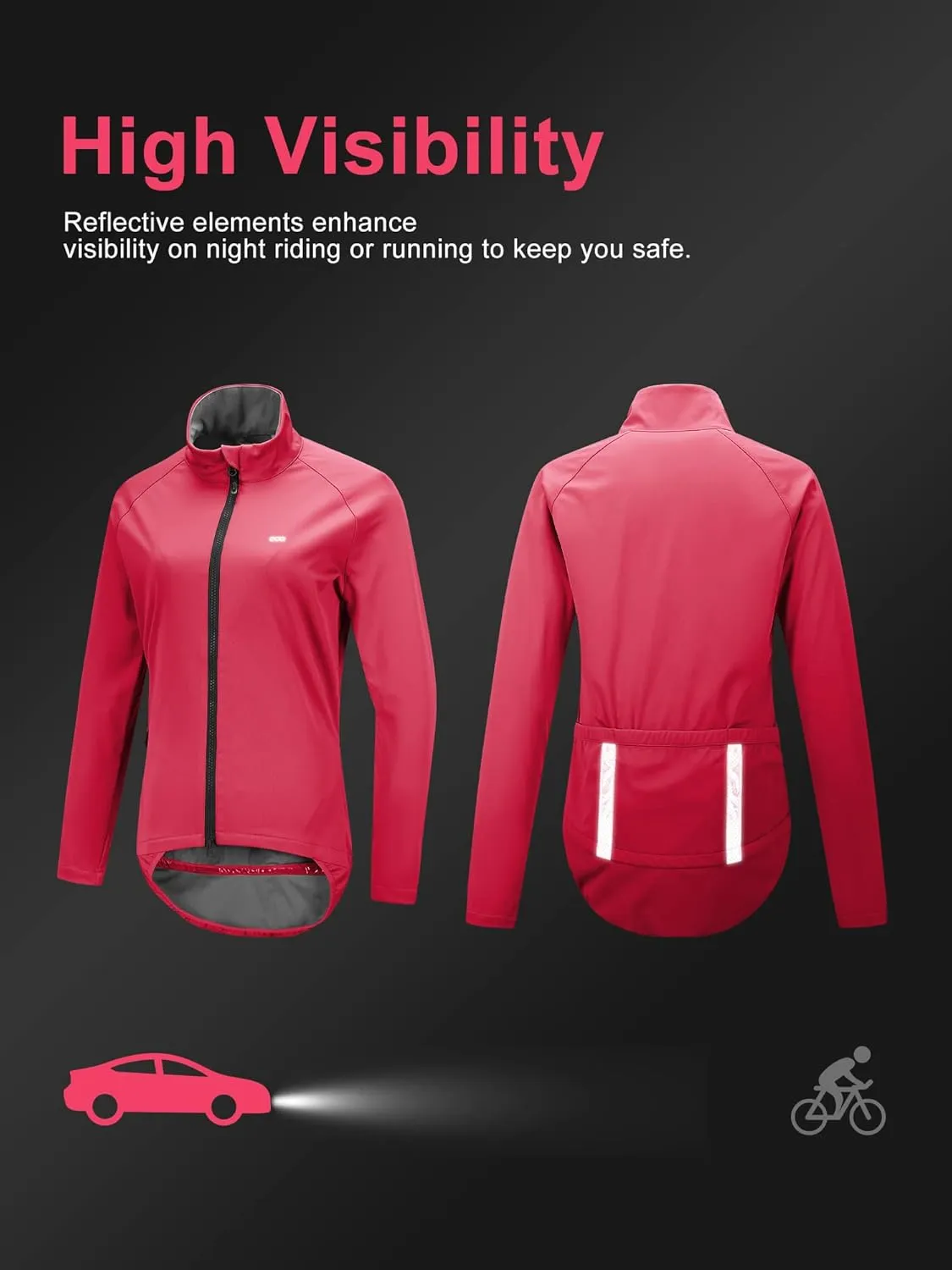 33,000ft Women’s Cycling Jackets Thermal Waterproof Running Jacket Breathable Winter Bike Jacket