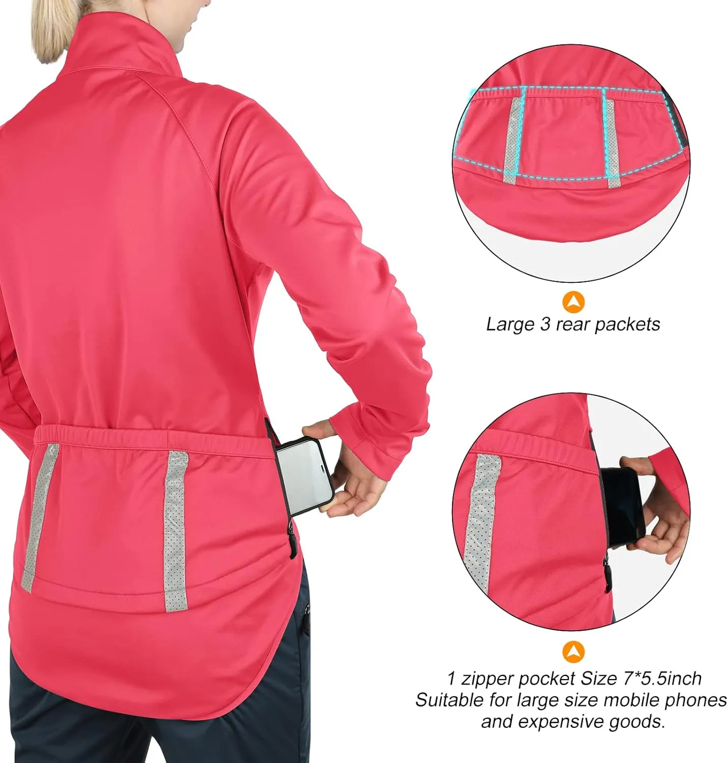 33,000ft Women’s Cycling Jackets Thermal Waterproof Running Jacket Breathable Winter Bike Jacket