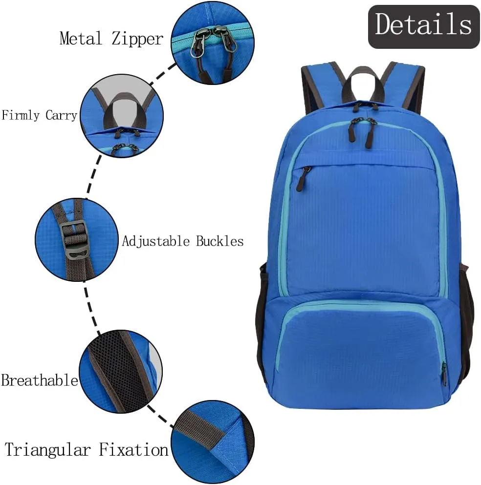 35L Hiking Backpack Ultralight Lightweight Packable Foldable Water Resistant Travel Camping Outdoor Daypack (Blue1)