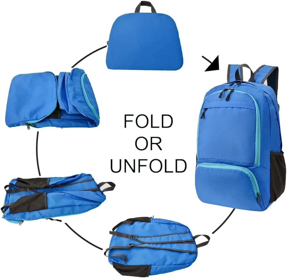 35L Hiking Backpack Ultralight Lightweight Packable Foldable Water Resistant Travel Camping Outdoor Daypack (Blue1)