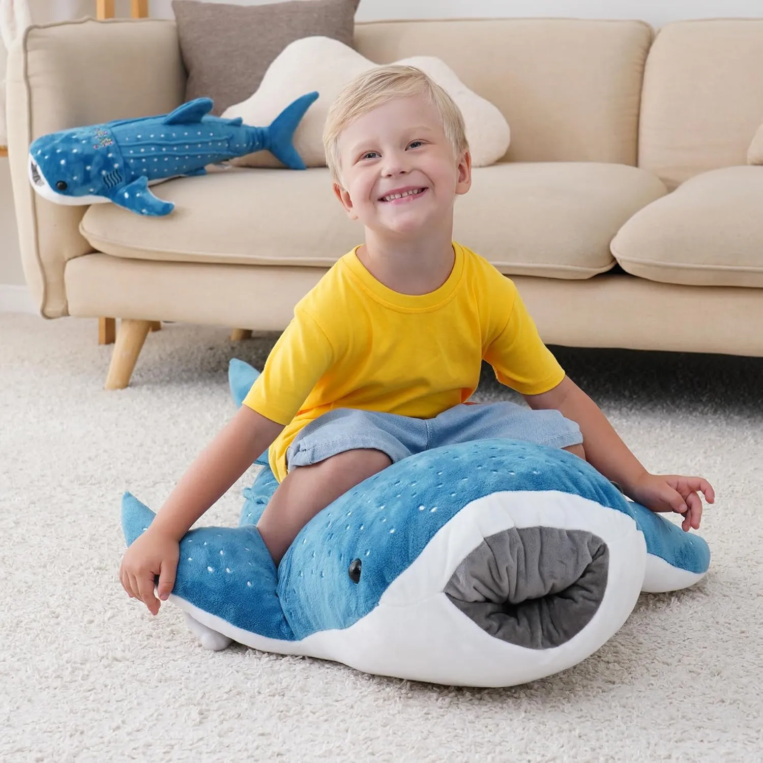 39inch Whale Shark Stuffed Animal Giant Whale Shark Plush Pillow Toy Realistic Big Whale Shark Stuffed Animals Plush Huge Stuffed Whales Large