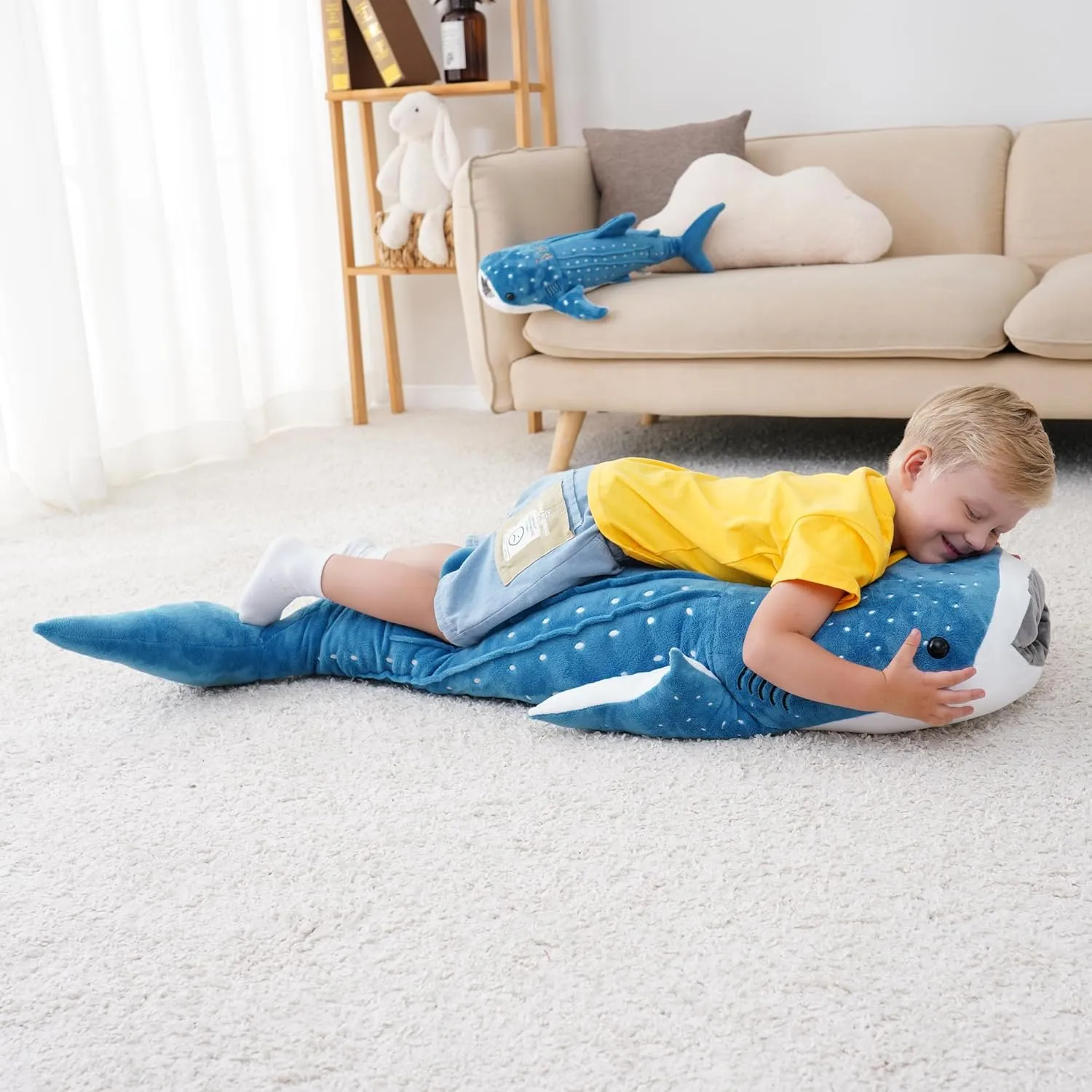 39inch Whale Shark Stuffed Animal Giant Whale Shark Plush Pillow Toy Realistic Big Whale Shark Stuffed Animals Plush Huge Stuffed Whales Large