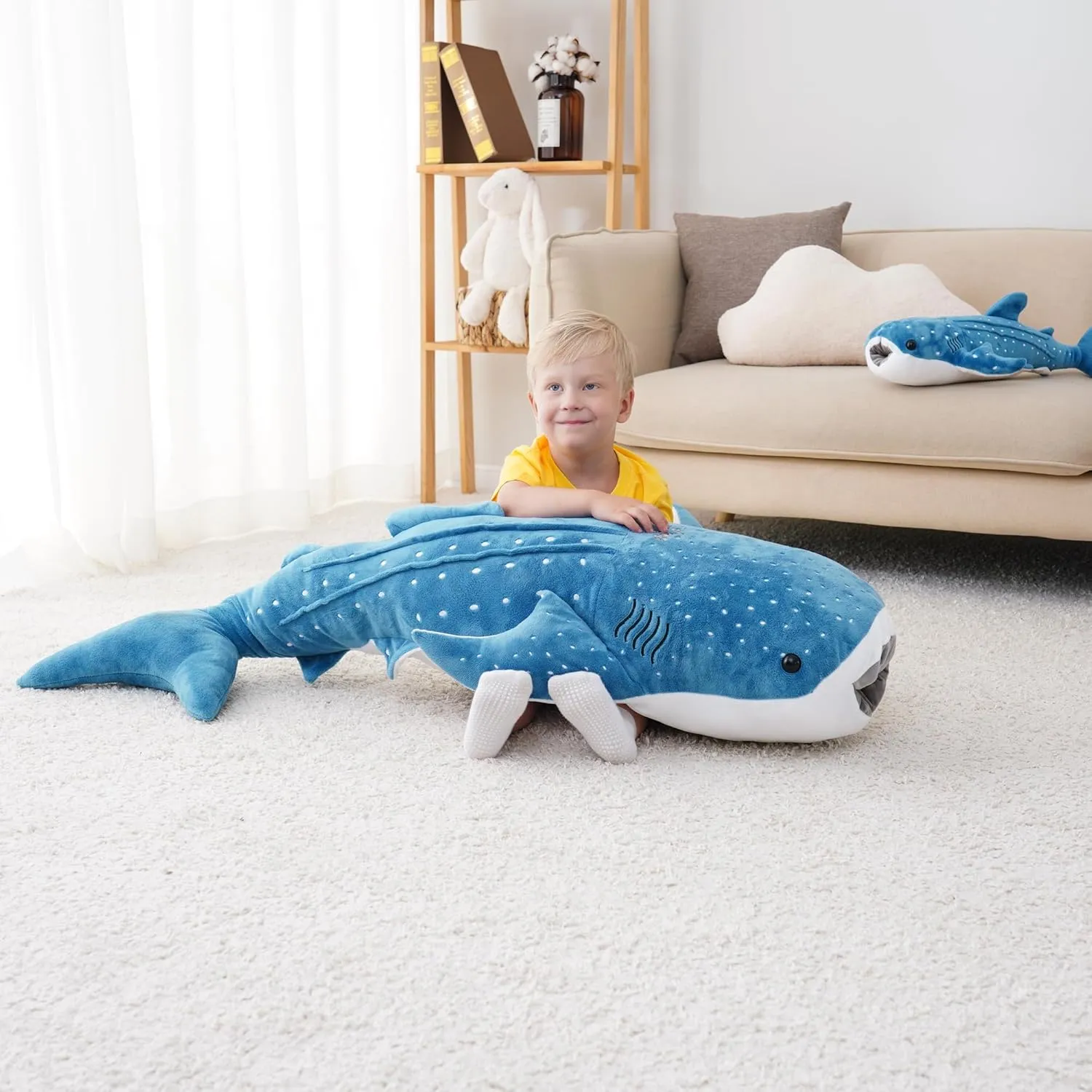 39inch Whale Shark Stuffed Animal Giant Whale Shark Plush Pillow Toy Realistic Big Whale Shark Stuffed Animals Plush Huge Stuffed Whales Large