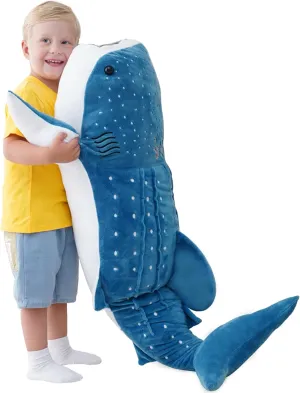 39inch Whale Shark Stuffed Animal Giant Whale Shark Plush Pillow Toy Realistic Big Whale Shark Stuffed Animals Plush Huge Stuffed Whales Large