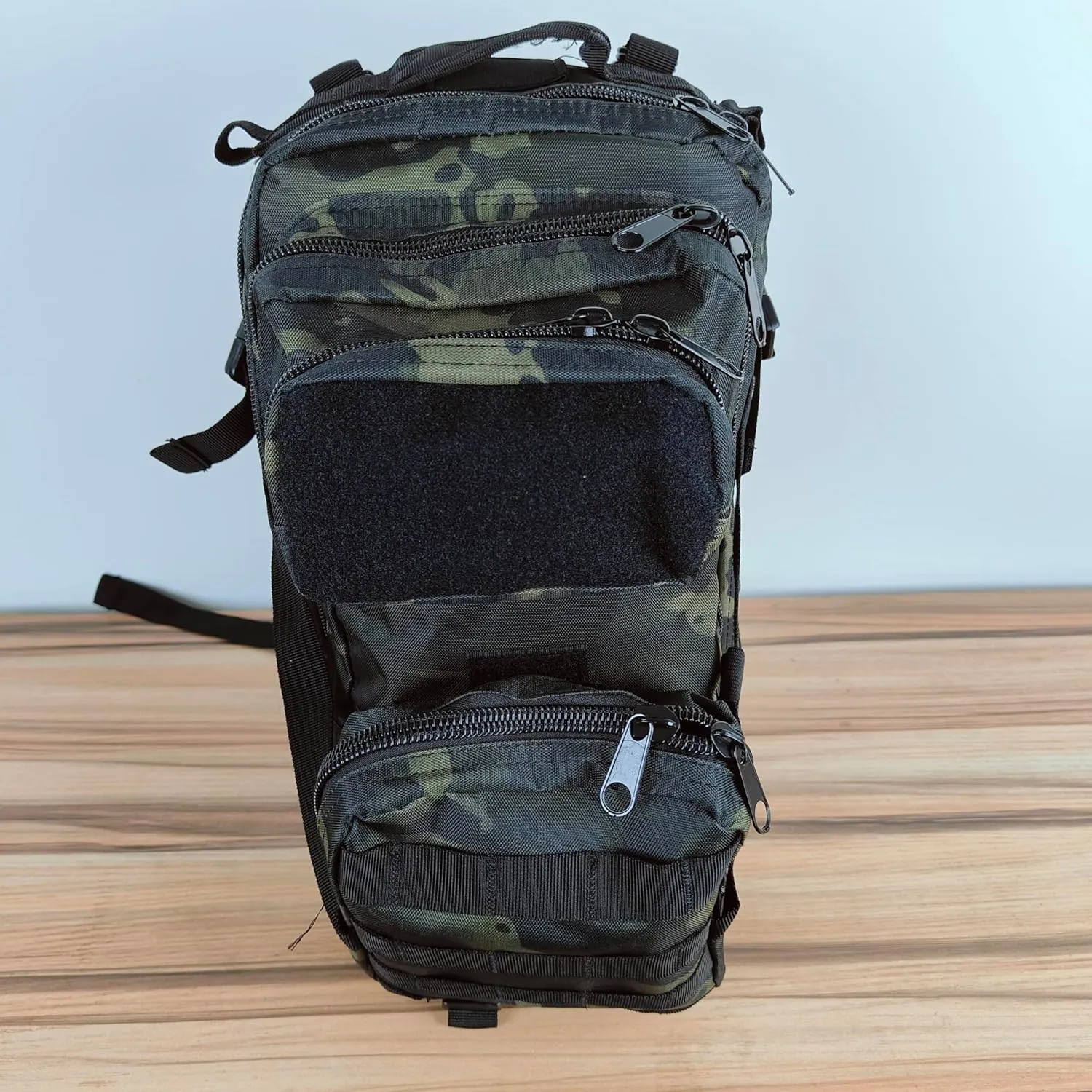 3P Tactical Backpack - 30L Capacity, Waterproof Oxford Cloth, MOLLE System - Ideal for Hiking, Rucking, and Military Use (Travel, BLACK CP), OSFA
