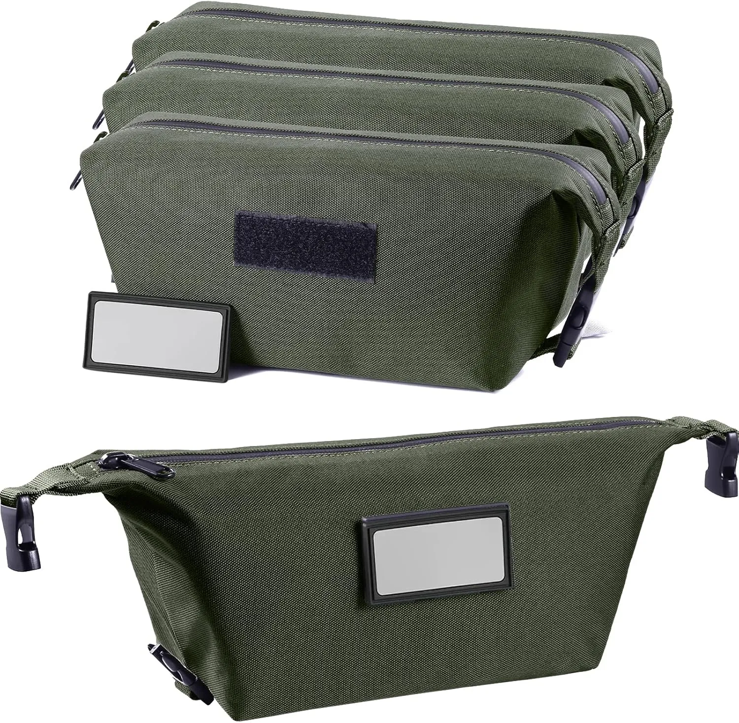 4-Pack Tactical Ammo Bag, CITYCHASE Ammo Pouch with Adjustable Handle Bunkle & Rubber ID Patches, Loose Molle Pouches Ammo Case for Rifle Pistol Range Bag