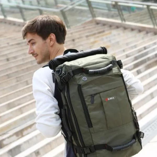 40L Large Capacity Oxford Backpack Multifunctional Shoulder Bag for Outdoor Camping Hiking Climbing Travelling Army Green