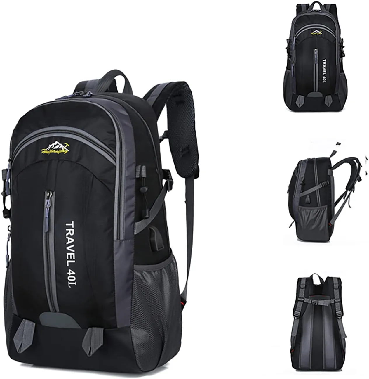 40L Outdoor Climbing Bag Lightweight Portable Backpack for Travel Hiking Mountaineering Skiing Daypack(Black)