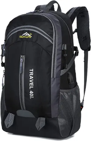 40L Outdoor Climbing Bag Lightweight Portable Backpack for Travel Hiking Mountaineering Skiing Daypack(Black)