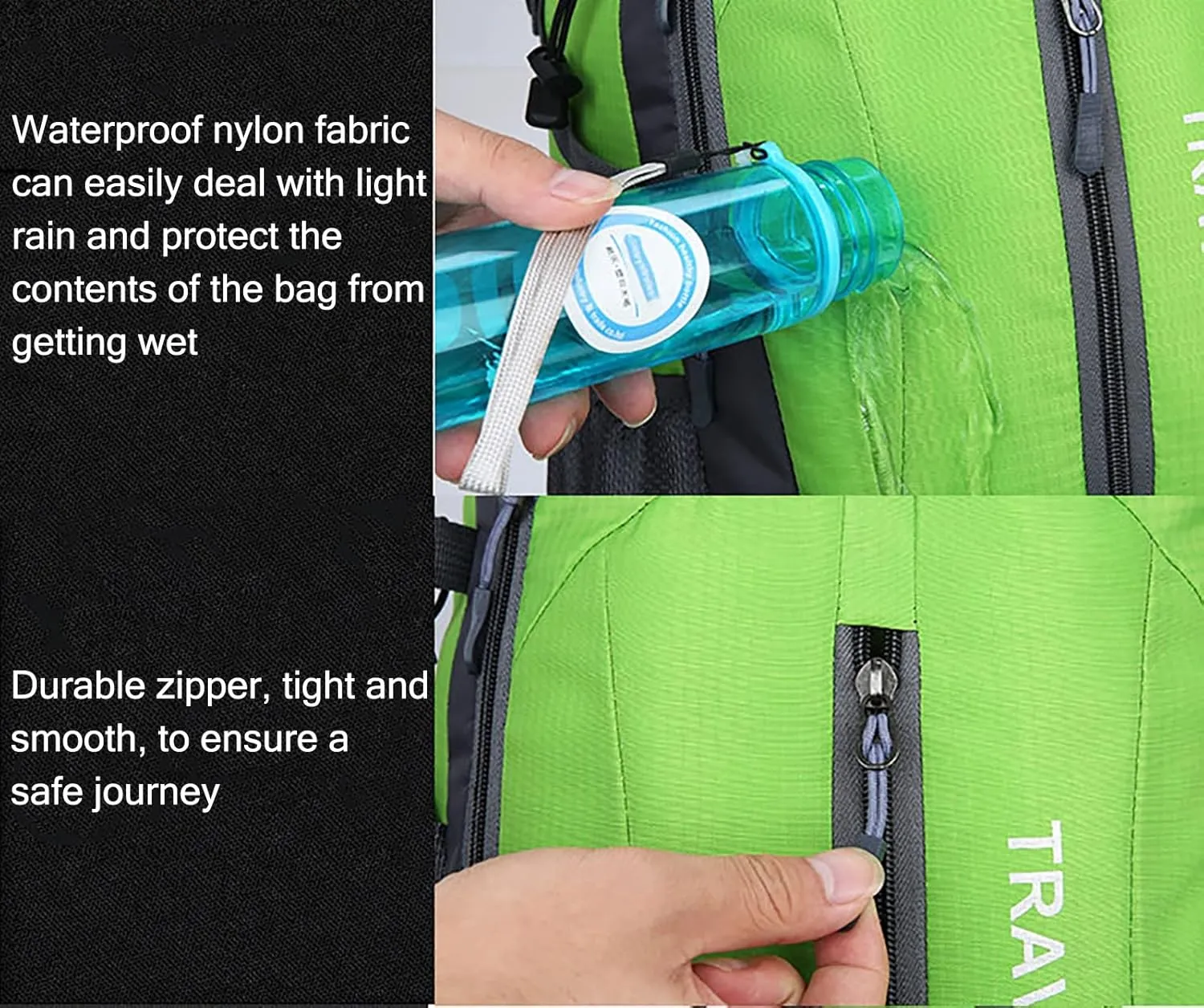 40L Outdoor Climbing Bag Lightweight Portable Backpack for Travel Hiking Mountaineering Skiing Daypack(Black)