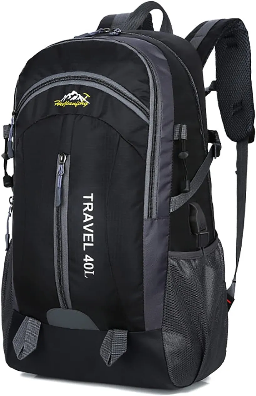 40L Outdoor Climbing Bag Lightweight Portable Backpack for Travel Hiking Mountaineering Skiing Daypack(Black)
