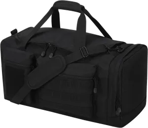 40L Tactical Duffle Bag Mens Gym Bag- 22 inch Military Duffle Bag with Shoes Compartment, Outdoor Equipment Gear for Weekend Overnight Travel - Black