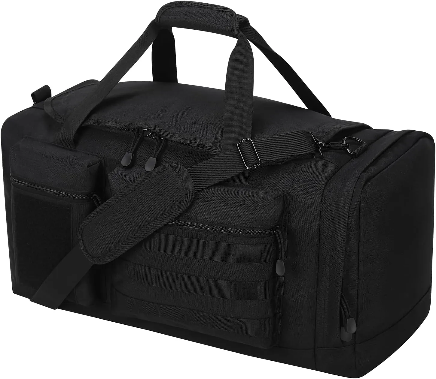 40L Tactical Duffle Bag Mens Gym Bag- 22 inch Military Duffle Bag with Shoes Compartment, Outdoor Equipment Gear for Weekend Overnight Travel - Black