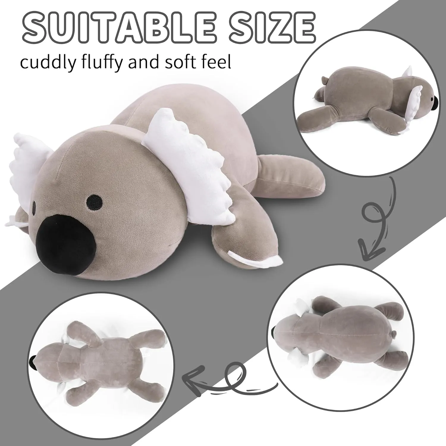 4.2lbs Weighted Koala Stuffed Animals, 24" Cuddle Koala Stuffed Animal Pillow, Big Weighted Stuffed Animals for Anxiety Gifts for Kids & Adults
