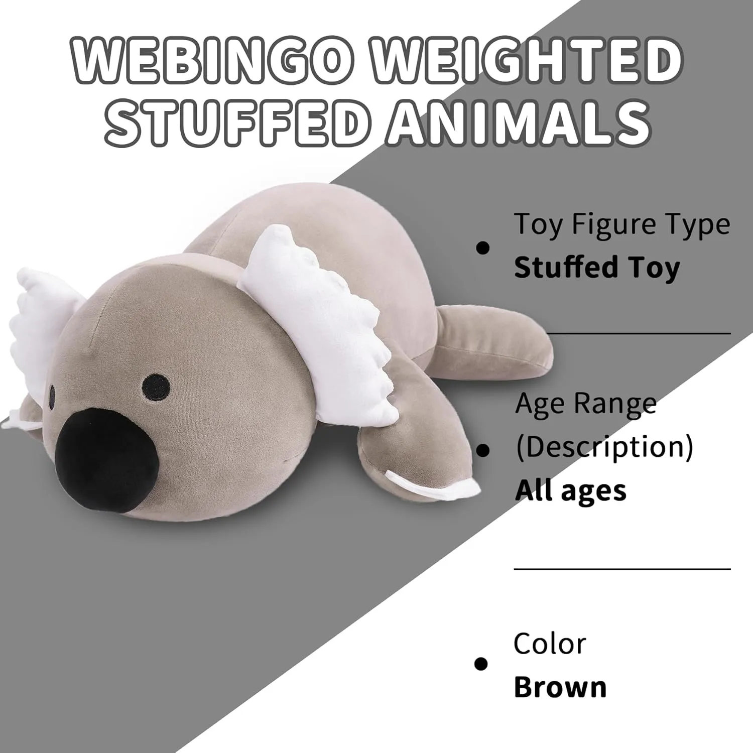4.2lbs Weighted Koala Stuffed Animals, 24" Cuddle Koala Stuffed Animal Pillow, Big Weighted Stuffed Animals for Anxiety Gifts for Kids & Adults