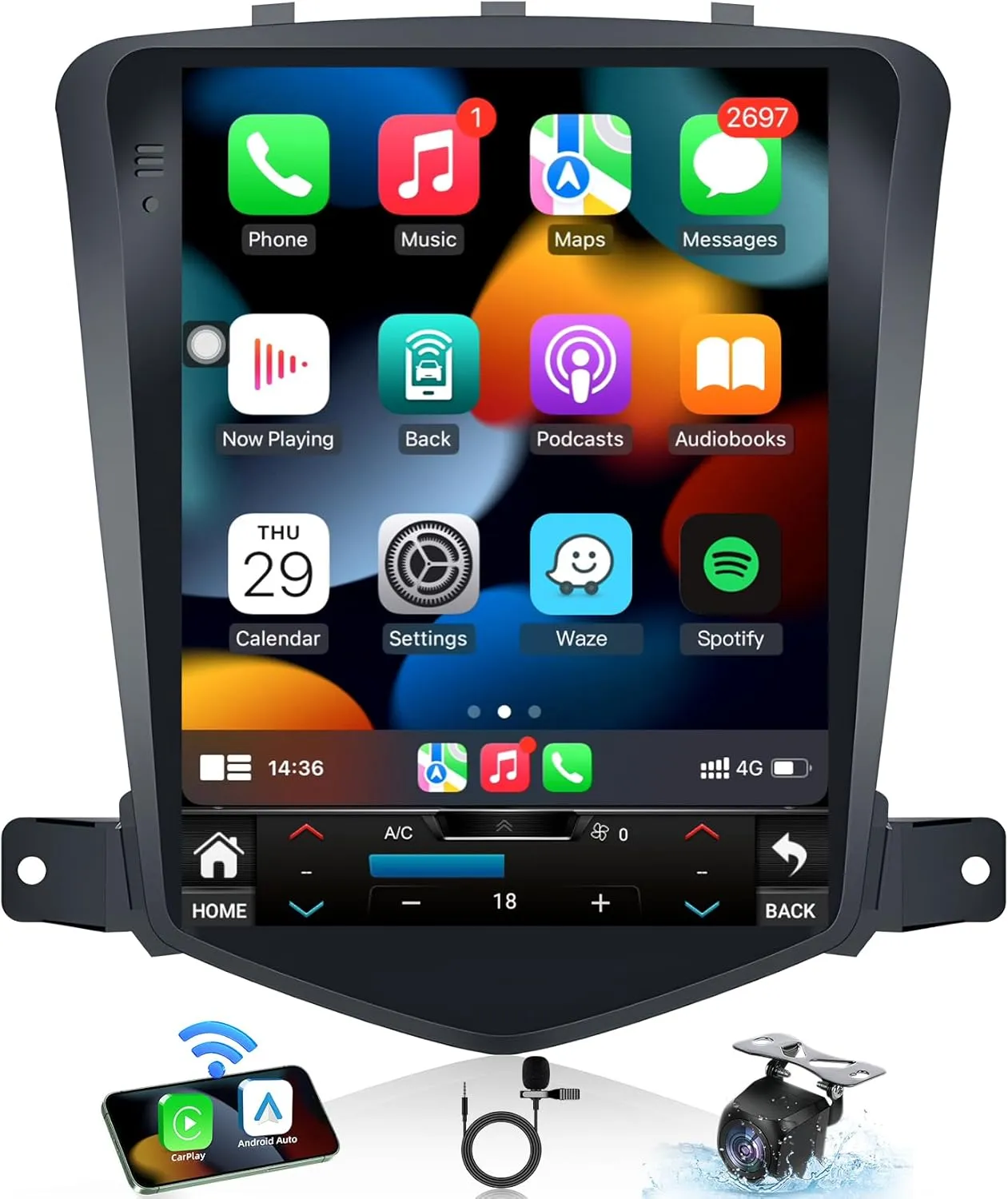4Core   64GB Android 13 Upgrade Car Radio for Chevrolet Chevy Cruze 2009-2015: 10.4 Inch 1024 * 768 HD IPS Tesla Style Touchscreen Stereo Wireless Carplay Andriod Auto Backup Camera GPS 5G WiFi FM