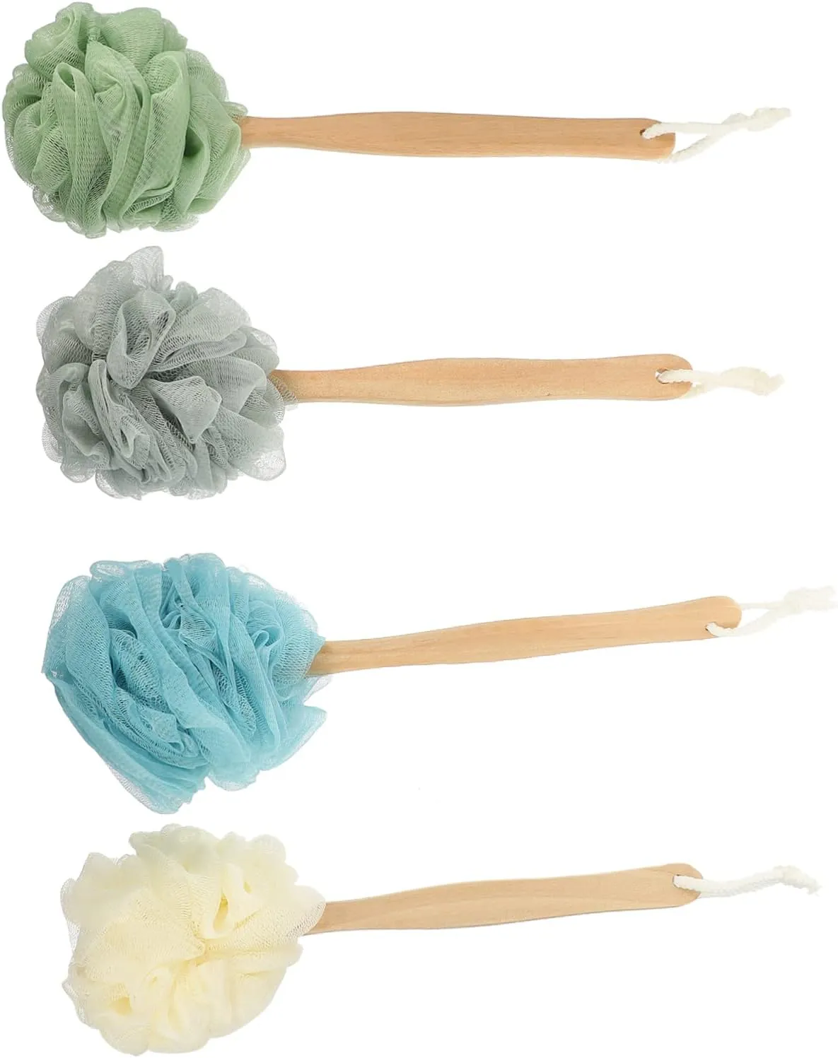4pcs Handle Bath Scrubber Brush Ergonomic Nylon Body Exfoliator for Cleansing Portable and Lightweight for Daily Use for Relaxing Showers