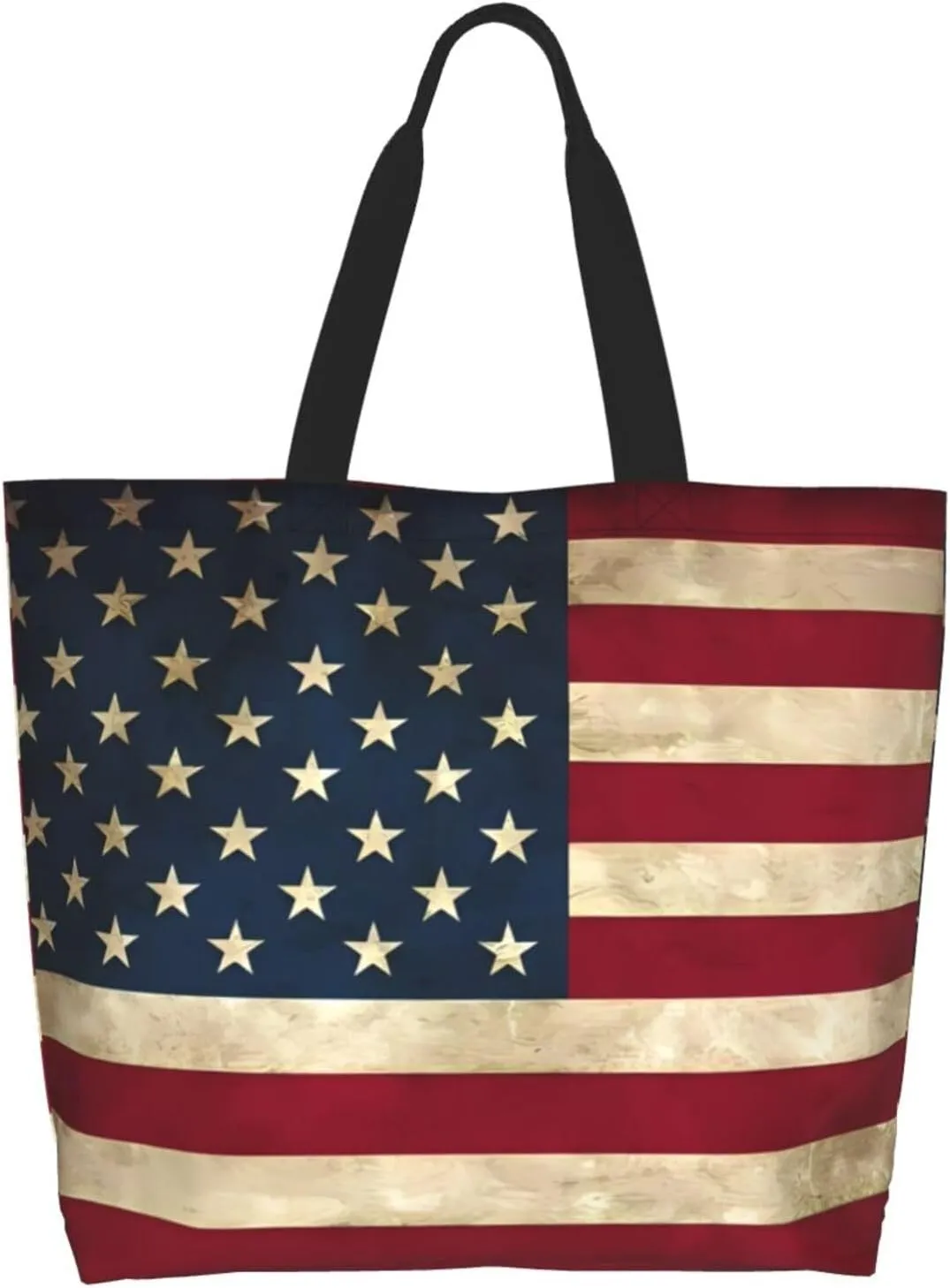 4th of July Tote Bag Women large American flag bag Interior Pocket Reusable Independence day Travel tote bags