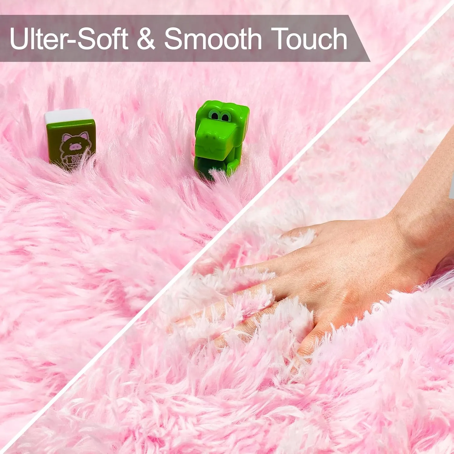 4x6 Pink Rugs for Bedroom Girls, Soft Fluffy Shag Pink Area Rug for Girls Kids Baby Room, Kawaii Fuzzy Thick Carpet Plush Mat Non-Slip Throw Rugs for Nursery Playroom Dorm Home Decor Aesthetic