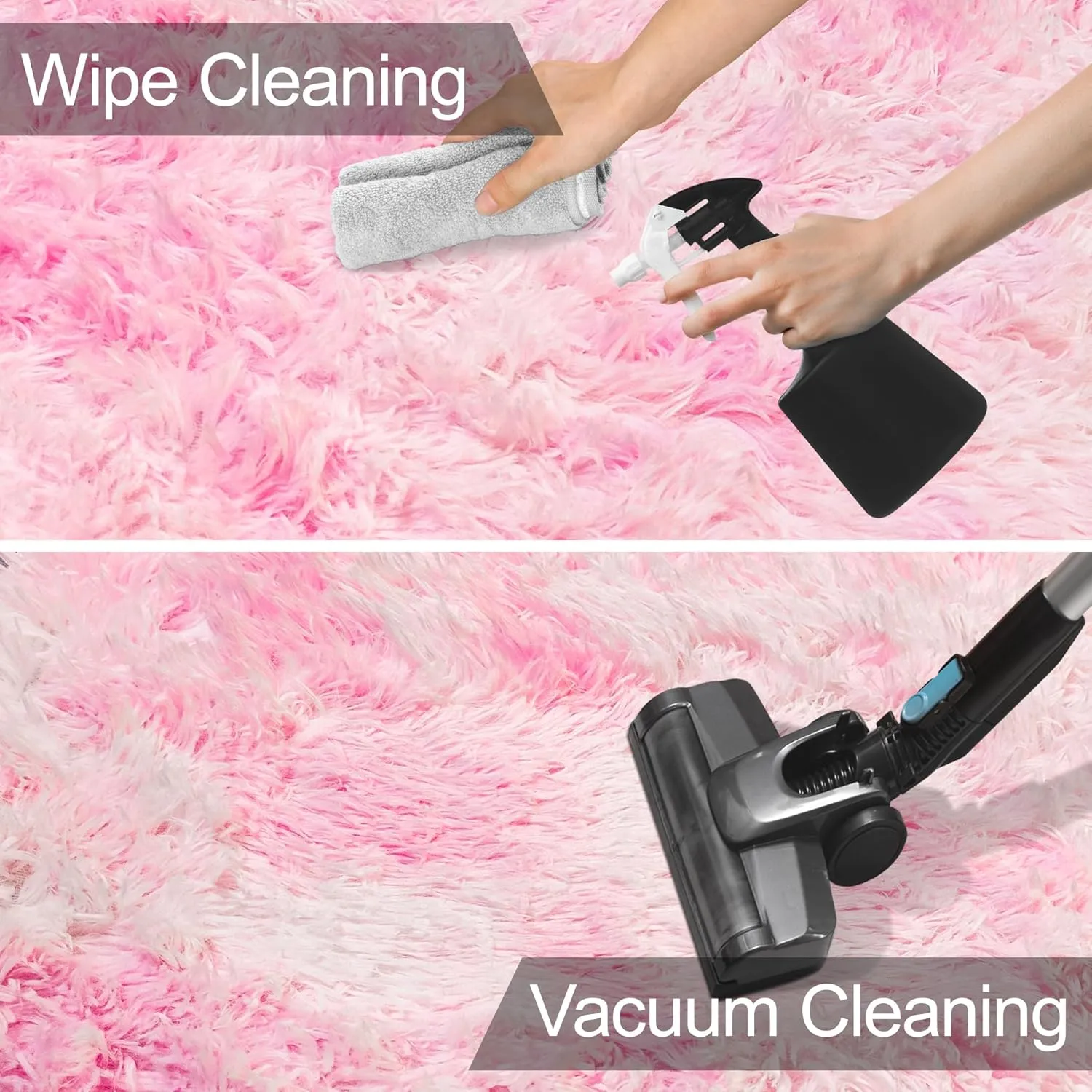 4x6 Pink Rugs for Bedroom Girls, Soft Fluffy Shag Pink Area Rug for Girls Kids Baby Room, Kawaii Fuzzy Thick Carpet Plush Mat Non-Slip Throw Rugs for Nursery Playroom Dorm Home Decor Aesthetic