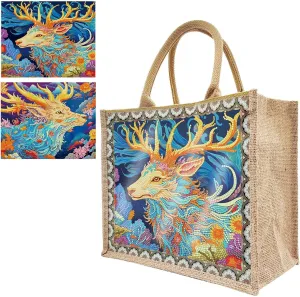 5D Art Painting Tote Bag Kit, DIY 5D Art Painting Handbag Kits, Diamond Art Bag for Home Organizer (Single Side Dot Diamond)