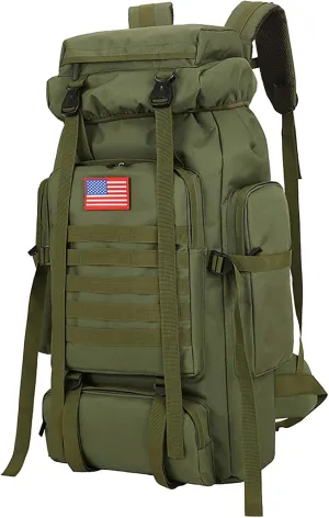 70l Hiking Backpack for Men Waterproof Military Camping Rucksack Travel Daypack