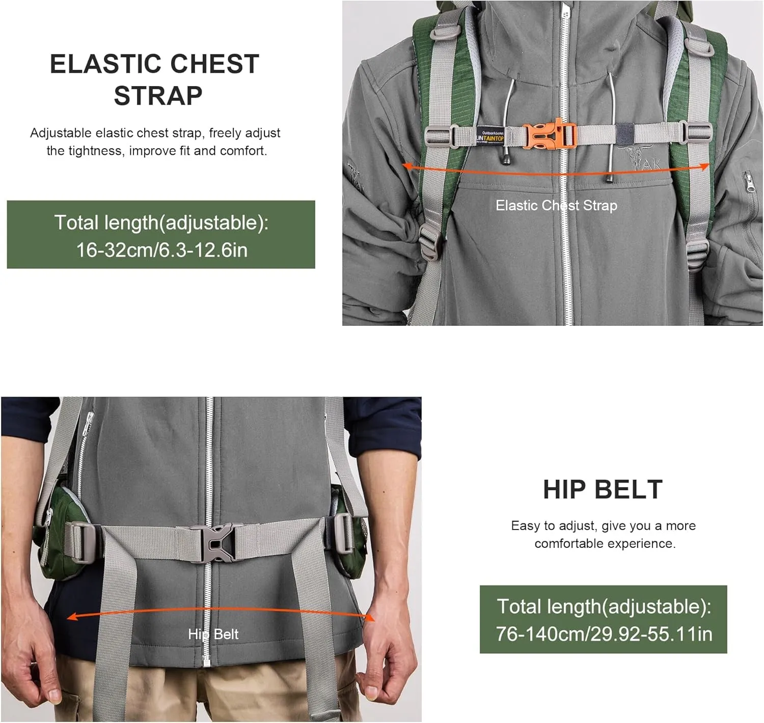 70L Internal Frame Backpack Camping Backpacking Hiking Backpack for Men Women with Rain Cover
