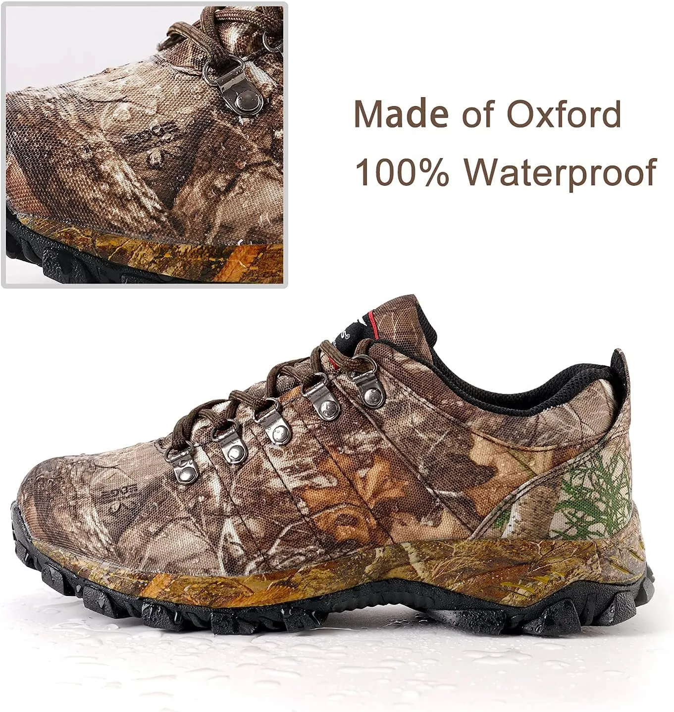 8 Fans Men's Waterproof Trekking Hiking Shoes,Lightweight Camo Walking Hunting Sneakers with Memory Foam Insole for Men&Women…
