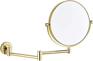 8 Inch Bathroom Makeup Mirrors Wall Mounted Brass Magnifying Double Sided Adjustable Vanity Shaving Extendable Swivel (Size : 5X)
