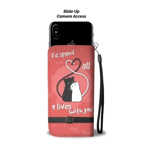 9 Lives Cat Wallet Phone Case with RFID Protection