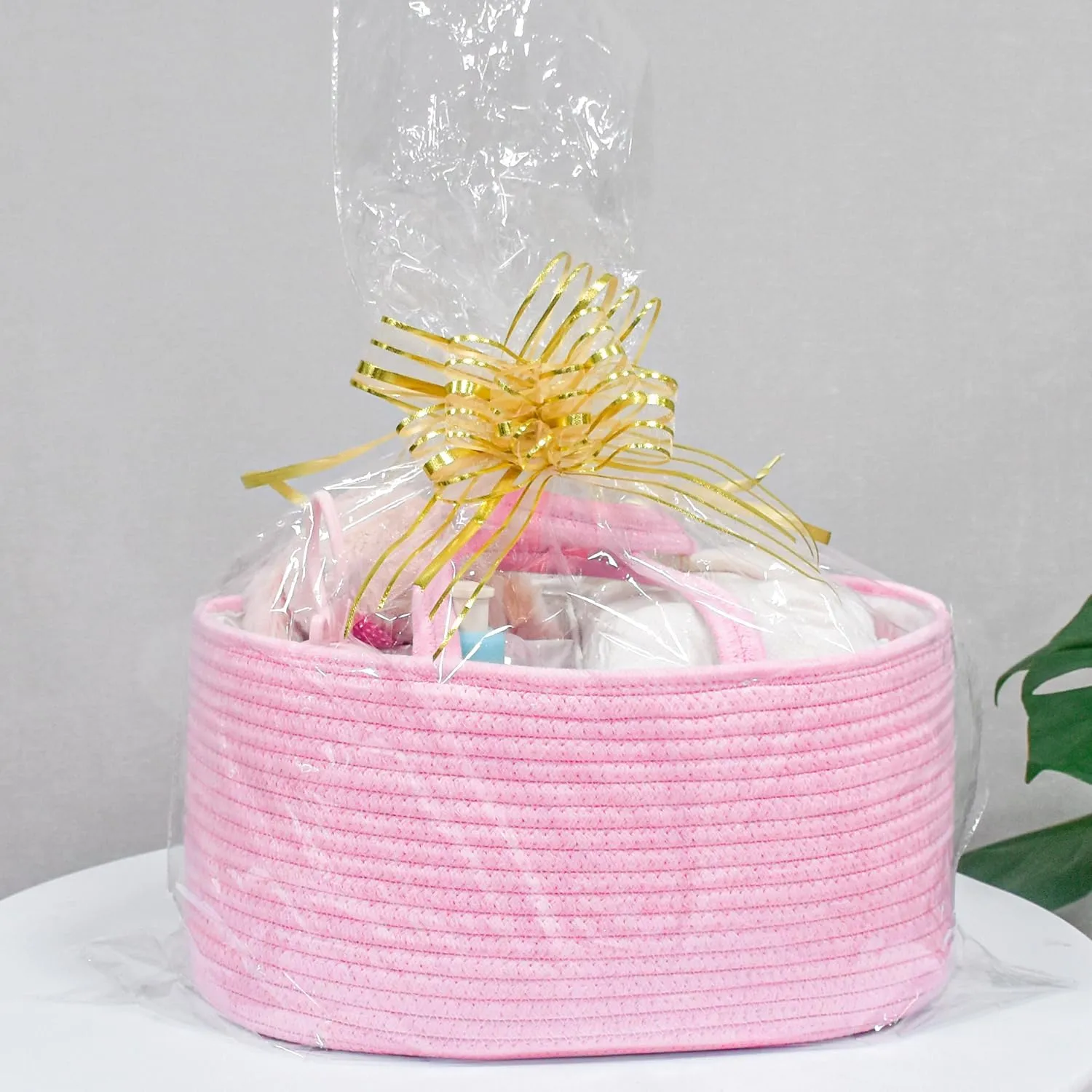 ABenkle Diaper Caddy Organizer, Boho Rustic Cotton Rope Nursery Baby Basket, Changing Table Organizer for Baby Diaper Storage and Baby Shower